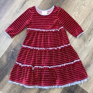 Hanna Andersson Red Velvet Dress Christmas Holiday Party Outfit Sparkle 4T